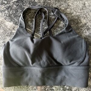 Black Lululemon Ribbed Sports Bra